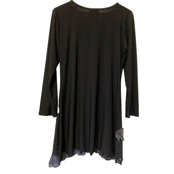 Concubine Women’s Long Black Lace Top Sz L Whimsigoth Witchy Artsy Stretchy Slim - Picture 2 of 13